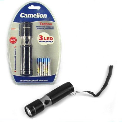 Фонарь Camelion 5119 3LED (3 светод.) (3хR03 в комп.) алюминий черный
