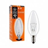 Лампа GE C1 E14 60W CL свеча прозрачная