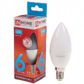 Лампа светодиодная С37 230В 6w(=60w) 4000К Е14 (свеча) inHome