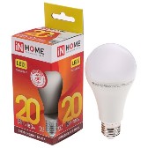 Лампа светодиодная А60 230В  20w(=180w) 3000К Е27 (колба) inHome