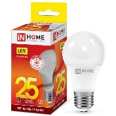 Лампа светодиодная А60 230В  25w(=250w) 3000К Е27 (колба) inHome