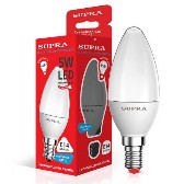 Лампа светодиодная С37 230В 5w(=45w) 4000К Е14 (свеча) SUPRA