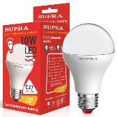 Лампа светодиодная A60 230В 10w(=80w) 3000К Е27 SUPRA