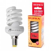 Лампа энерг. minispiral 15W Е14 теплая Supra