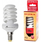 Лампа энерг. spiral 20W Е14 теплая Supra