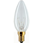 Лампа Philips B-35 E14 25W CL свеча прозрачная