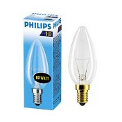 Лампа Philips B-35 E14 60W CL свеча прозрачная